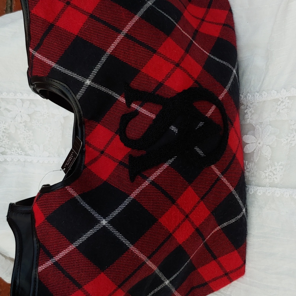 Victoria's Secret Red and Black Plaid Tote Bag NWT